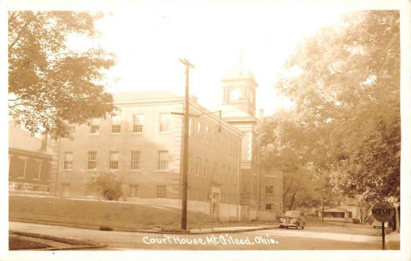 Mt Gilead Ohio Court House Real Photo Antique Postcard K81441