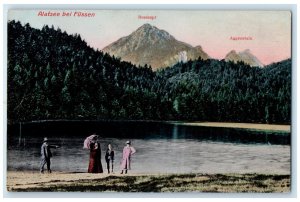 1908 Big and Small Mountains Alatsee near Fuessen Bavaria Germany Postcard