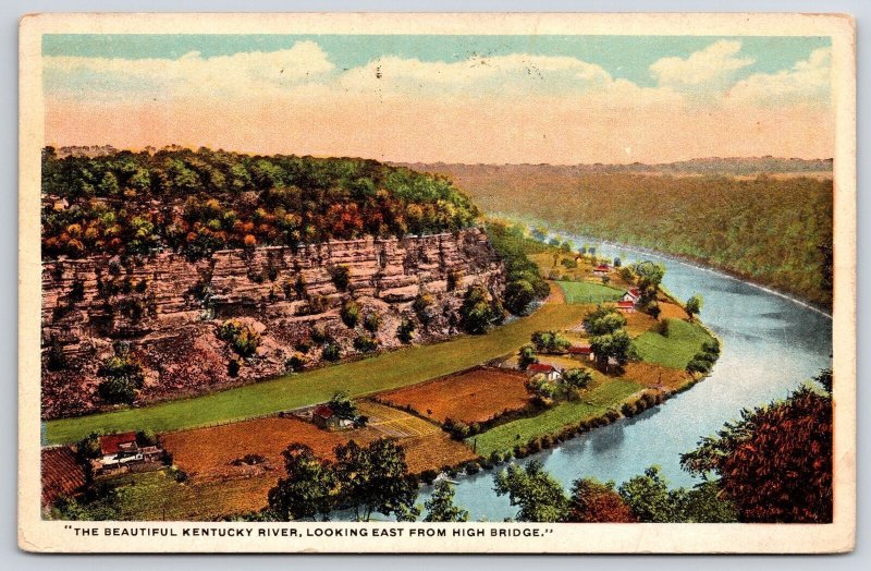 1922 Kentucky River Looking East From High Bridge Nature View Posted Postcard