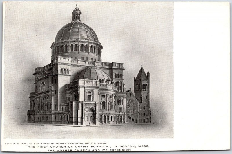 The First Church Of Christ Scientist In Boston Massachusetts MA Antique Postcard