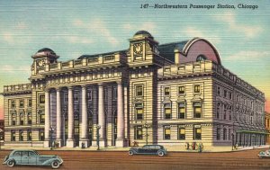 Vintage Postcard Northwestern Passenger Station Building Landmark Chicago ILL