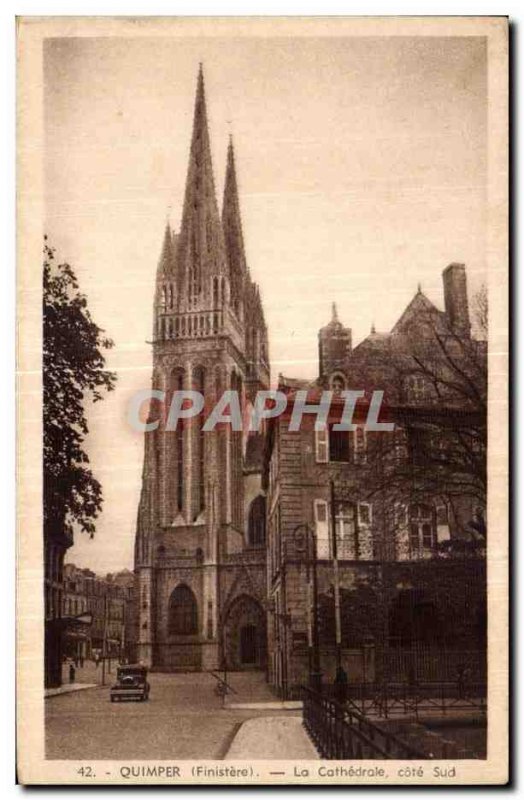 Old Postcard Quimper (Finistere) The Cathedral southern coast