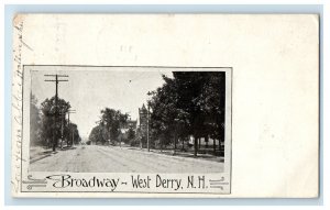 1905 View of Road, Broadway West Derry New Hampshire NH Posted Antique Postcard