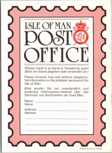 Postcard Philatelic   Isle of Man Post Office - philatelic services return