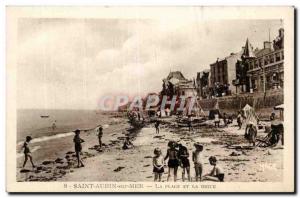 Saint Aubin sur Mer - La Plage and La Digue - Old Postcard