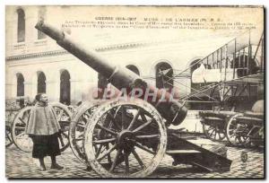Old Postcard Militaria Paris Musee de l & # 39armee Canon 155mm