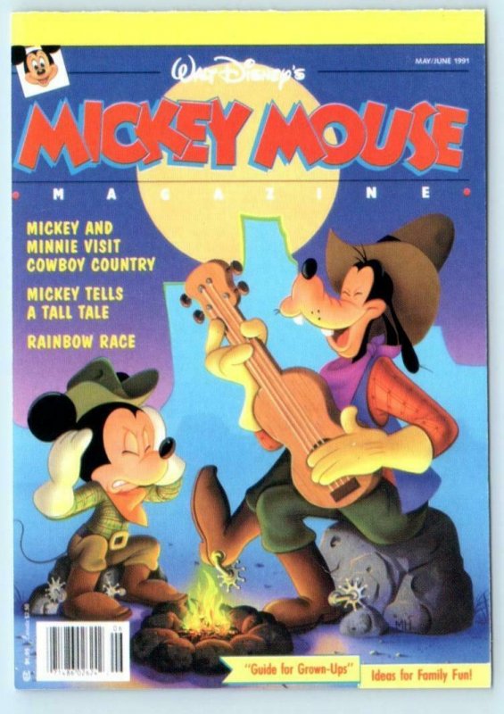 MICKEY MOUSE MAGAZINE Cover Postcard Cowboy Country GOOFY 1991 Disney Postcard