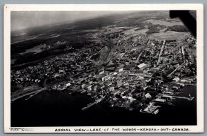 Postcard RPPC 1940s Kenora Ontario Aerial View Lake Of The Woods Lakewood Studio 