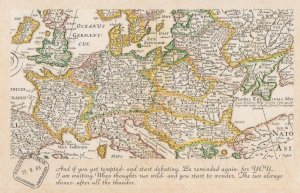 German Ocean United Kingdom Europe Thunder The Sun Map Proverb Postcard