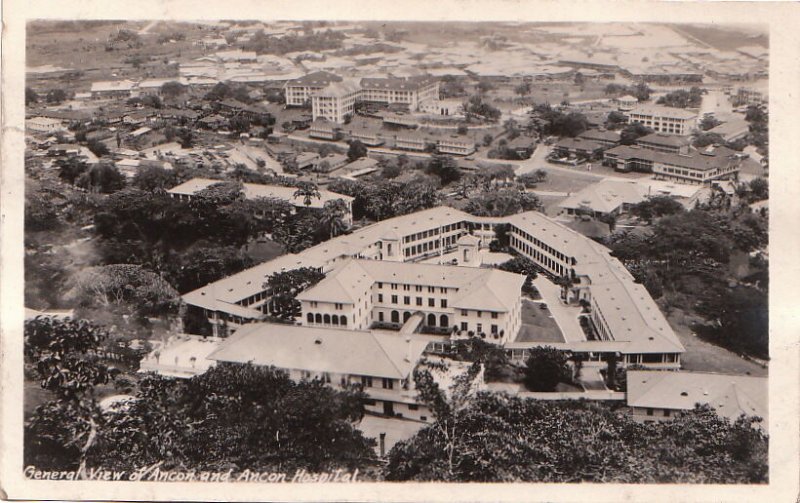 Postcard RPPC General View Ancon + Hospital Panama