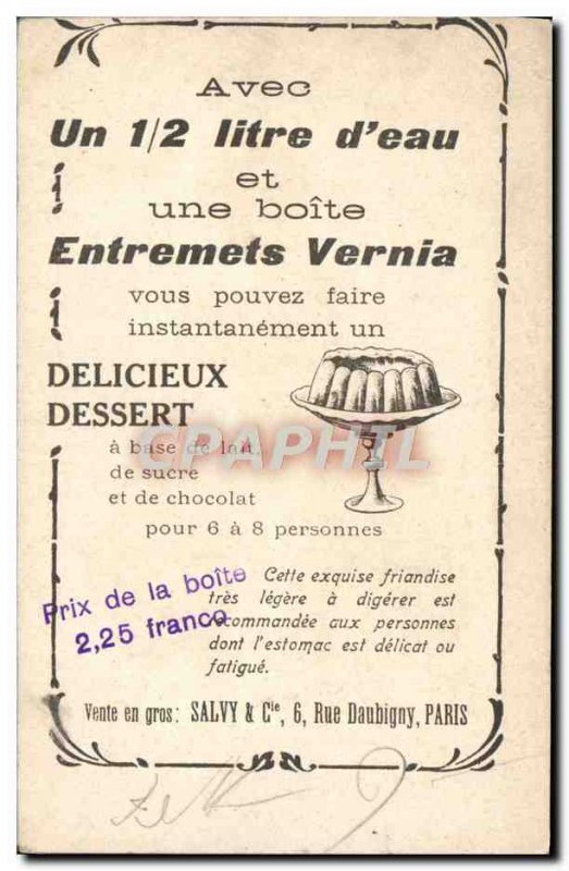 Old Postcard Fantaisie Advertisement Dessert Vernia