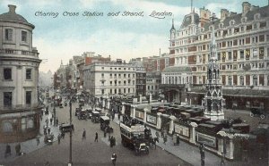 Charing Cross Train Station and Strand, London, England, Early Postcard, Unused
