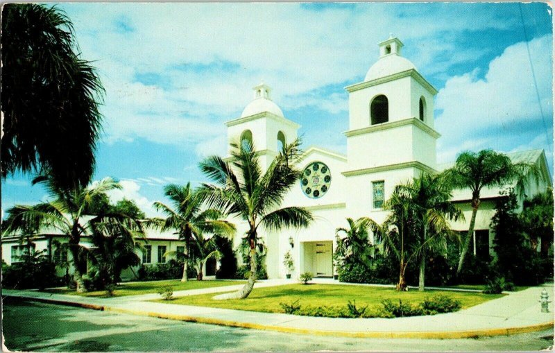 First Presbyterian Church Bradenton Florida 1950s Bond Treasury Vintage Postcard 