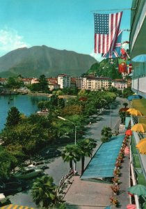 Postcard View Of Lucarno Along The Lake Locarno Lago Maggiore Switzerland