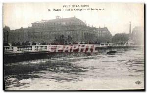 Old Postcard Crue Of the Seine Paris Pont au Change