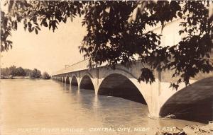 D55/ Central City Nebraska Ne Real Photo RPPC Postcard c30s Platte River Bridge