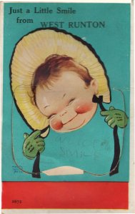 Just A Little Smile From West Runton Mailing Novelty Old Postcard