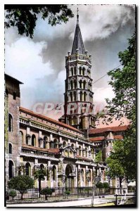 Postcard Old Toulouse Bell tower of the Basilica of St. Sernin