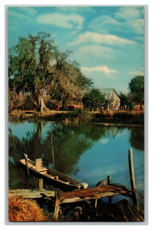 Postcard LA Along The Bayou Louisiana Vintage Standard View Card 