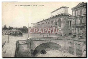 Old Postcard Montpellier Tramway Arc de Triomphe