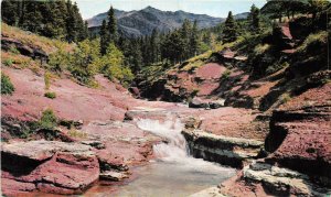 Lot165 red rock canyon at waterton lakes national park usa litho