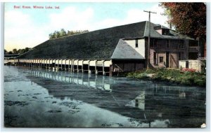 WINONA LAKE, IN Indiana ~ The BOAT HOUSE c1910s  Kosciusko County Postcard