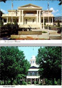 2~4X6 Postcards  CARSON CITY, NV Nevada  GOVERNOR'S MANSION & STATE CAPITOL