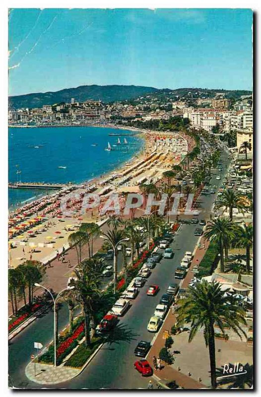 Old Postcard The French Riviera Cannes M Panoramic view on the Croisette prom...