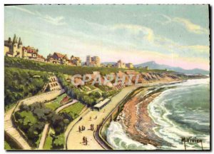 Old Postcard Biarritz Cote Basque and La Rhune Vivier