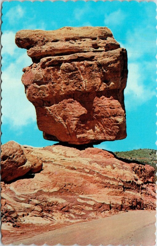 World Famous Balanced Rock Garden Gods Pikes Peak Region CO Colorado Postcard  