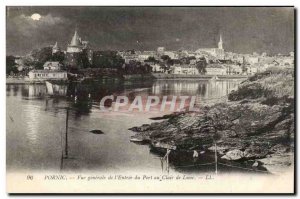 Postcard Ancient Pornic General View of the Port & # 39Entree Moonlight