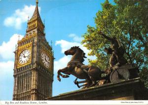 B102968 big ben and boadicea statue london    uk