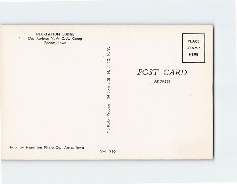 Q-58465 Recreation Lodge Des Moines YWCA Camp Boone Iowa