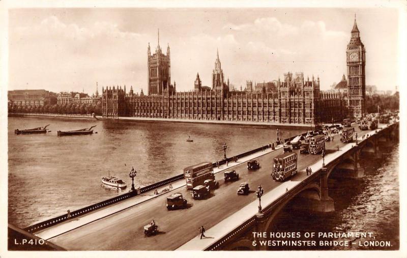 BR101316 london double decker bus car real photo houses of parliament  uk