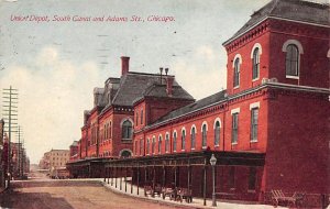 Union Depot South Canal and Adams Sts., Chicago, IL, USA Chicago Train 1913 