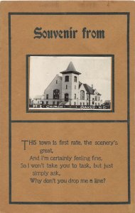 G38/ Oakes North Dakota RPPC Postcard c1910 M.E. Church 18