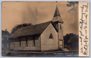 K44/ Excelsior Wisconsin RPPC Postcard c40-50s M.E. Church Building 258