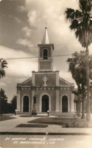 RPPC ST MARTINVILLE LA Saint Martin Catholic Church Real Photo Postcard ca 1940s