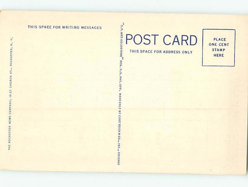 Unused Linen POST OFFICE SCENE Rochester New York NY hs1148@