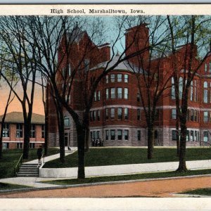 c1910s Marshalltown, IA High School Brick Student Nice Litho Photo Postcard A210