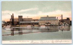 MADISON, Maine ME ~ MADISON WOOLEN MILL 1907 Somerset County UDB  Postcard