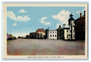 c1940's Saskatchewan Ave. Portage La Prairie Manitoba Canada Antique Postcard 