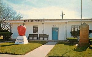 1950s POTEET TEXAS World's Largest Strawberry roadside Landevue postcard 3223