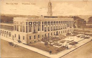 New City Hall Waterbury Connecticut 1919 postcard
