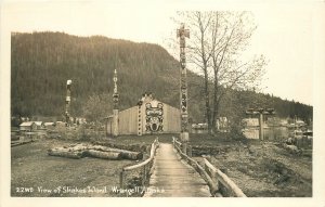 Postcard RPPC Alaska Wrangell View Shakes Island 22WD 1940s 23-8339