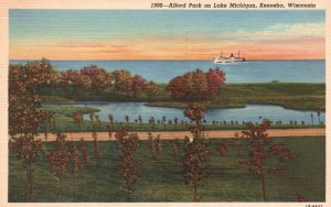 Vintage Postcard 1943 Afford Park on Lake Michigan Kenosha Wisconsin WI E. A. B