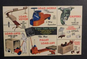 Mint USA Advertisement Postcard Market Forge Company Hauling Tools Machines