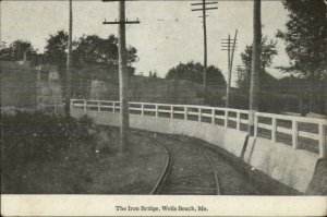 Wells Beach ME Iron Bridge c1910 Postcard