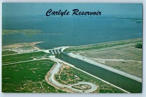 1960 Carlyle Illinois Vintage Postcard Reservoir Dam Spillway Greenville Water