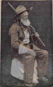 EZRA MEEKER AS FRONTIERSMAN WITH RIFLE-AMERICAN PIONEER-OREGON TRAIL POSTCARD